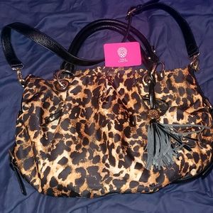 Vince Camuto large leopard print shoulder bag